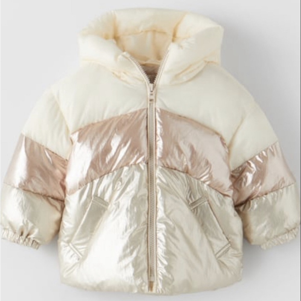 Zara Toddler Metallic Color Block Coat